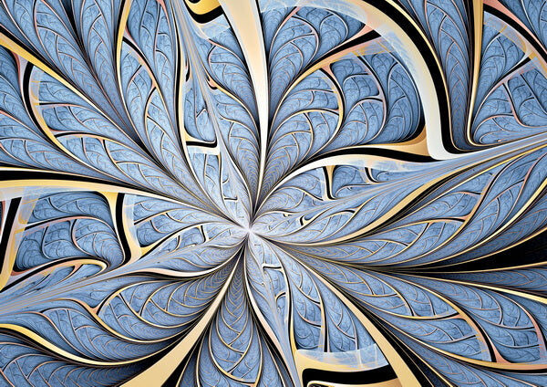 Intricate Swirl of Abstract Feathers in Cool Tones