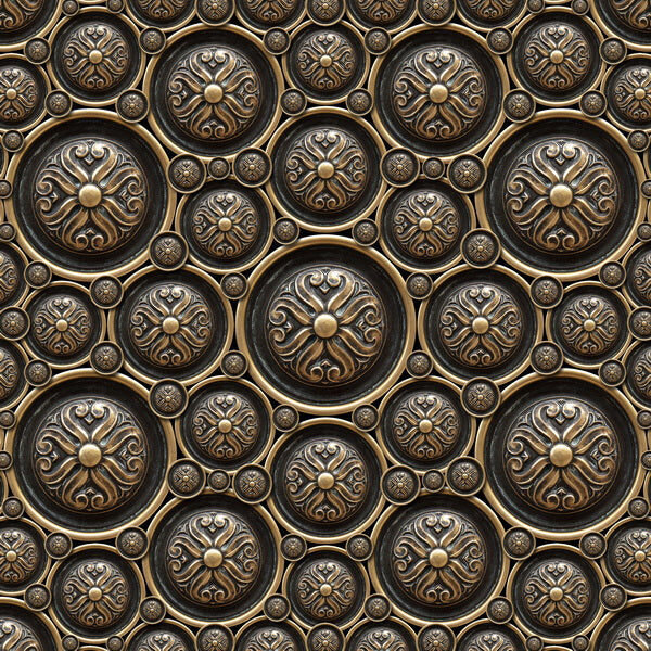 Intricate Vintage Brass Medallion Pattern