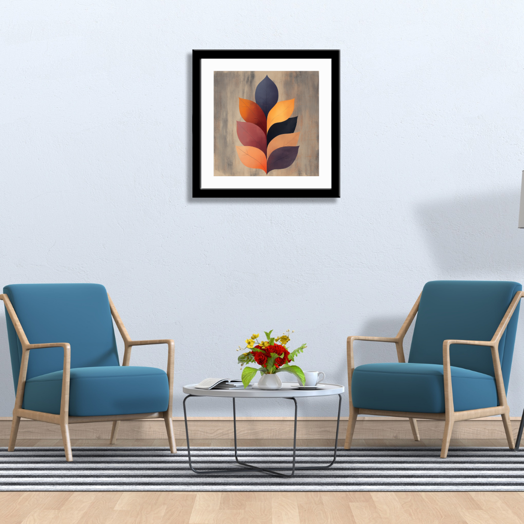 Layered Autumn Leaves Wall Art in Earthy Tones