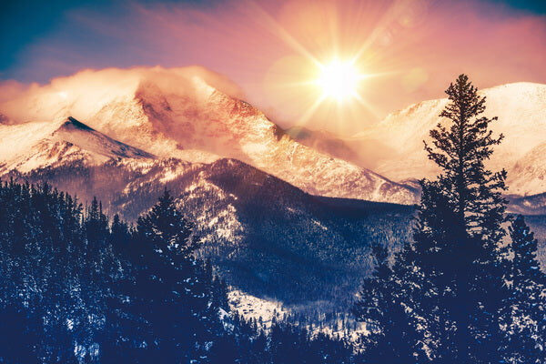 Majestic Mountain Sunrise Mural