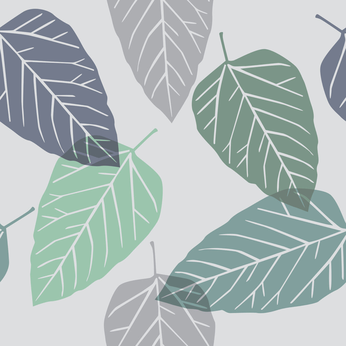 Minimal Leaf Pattern Print in Soft Pastels