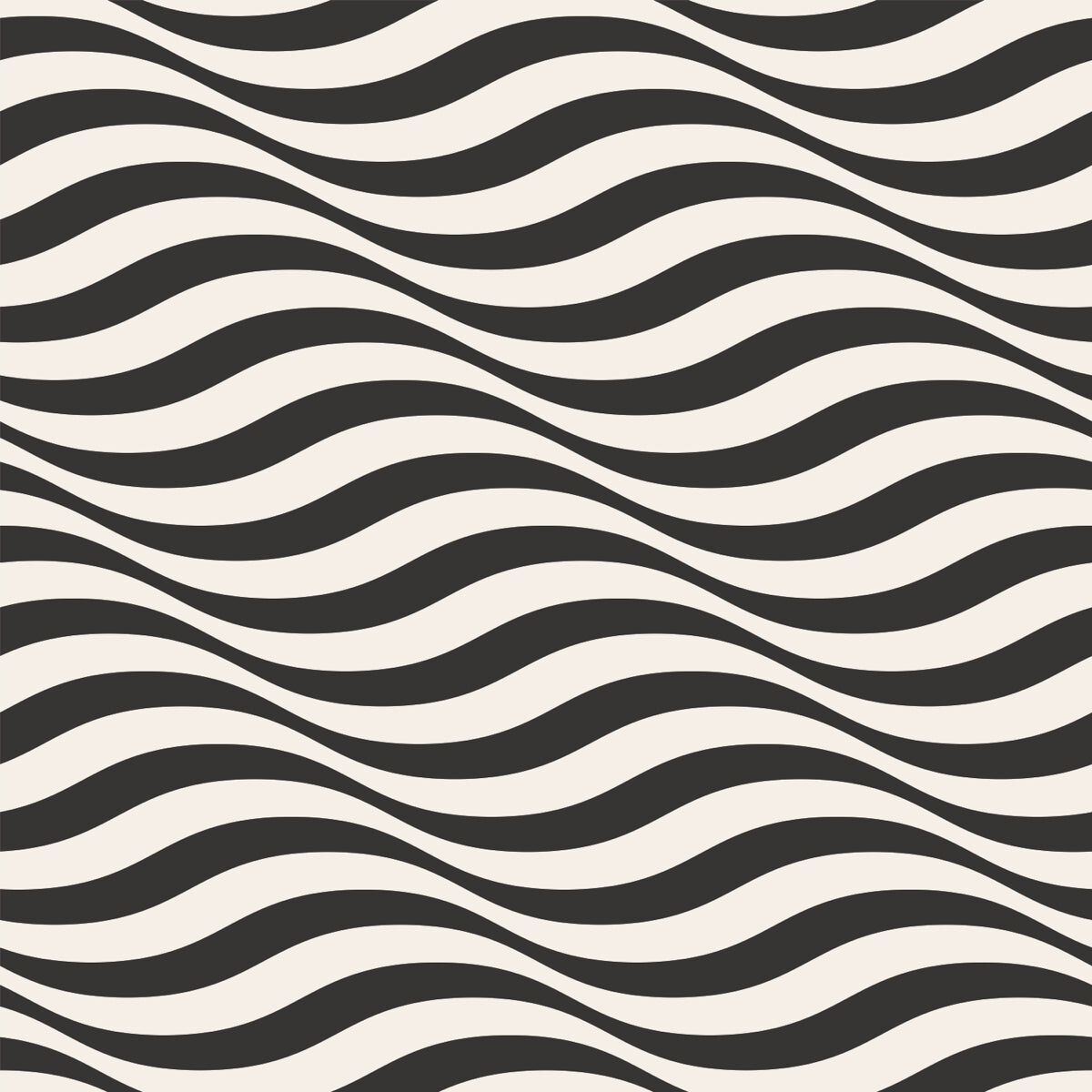 Modern Black & White Wavy Line Pattern
