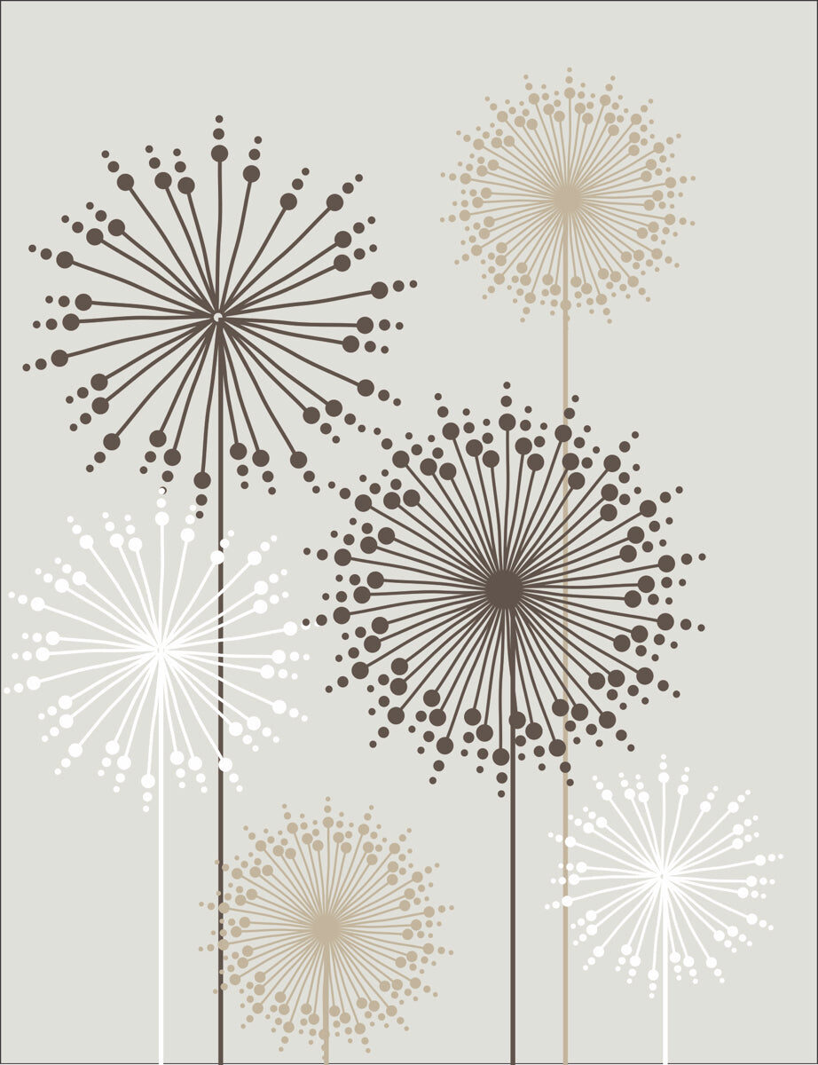 Modern Dandelion Burst Design in Neutral Tones
