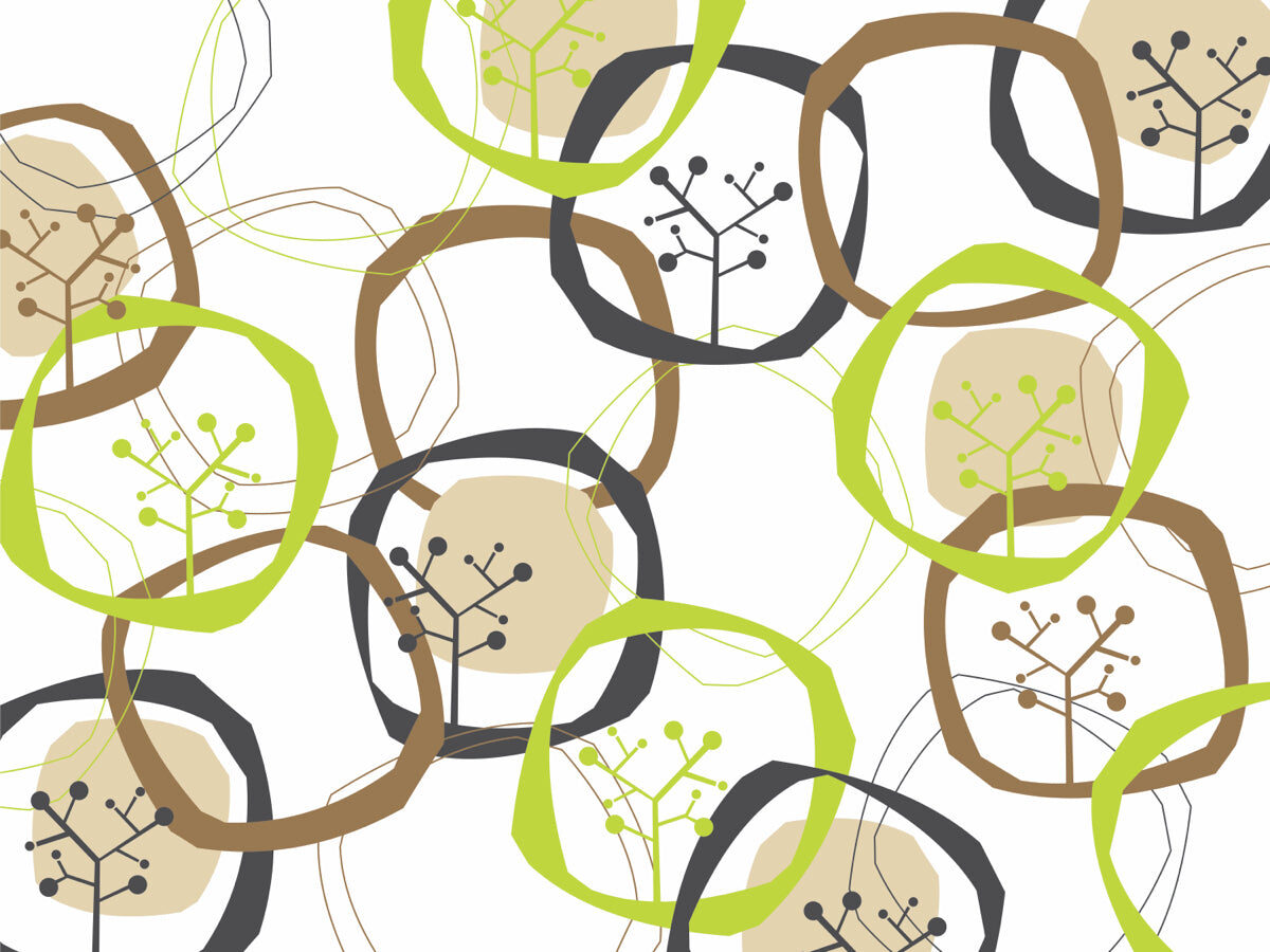 Modern Geometric Circles & Dots Abstract Print