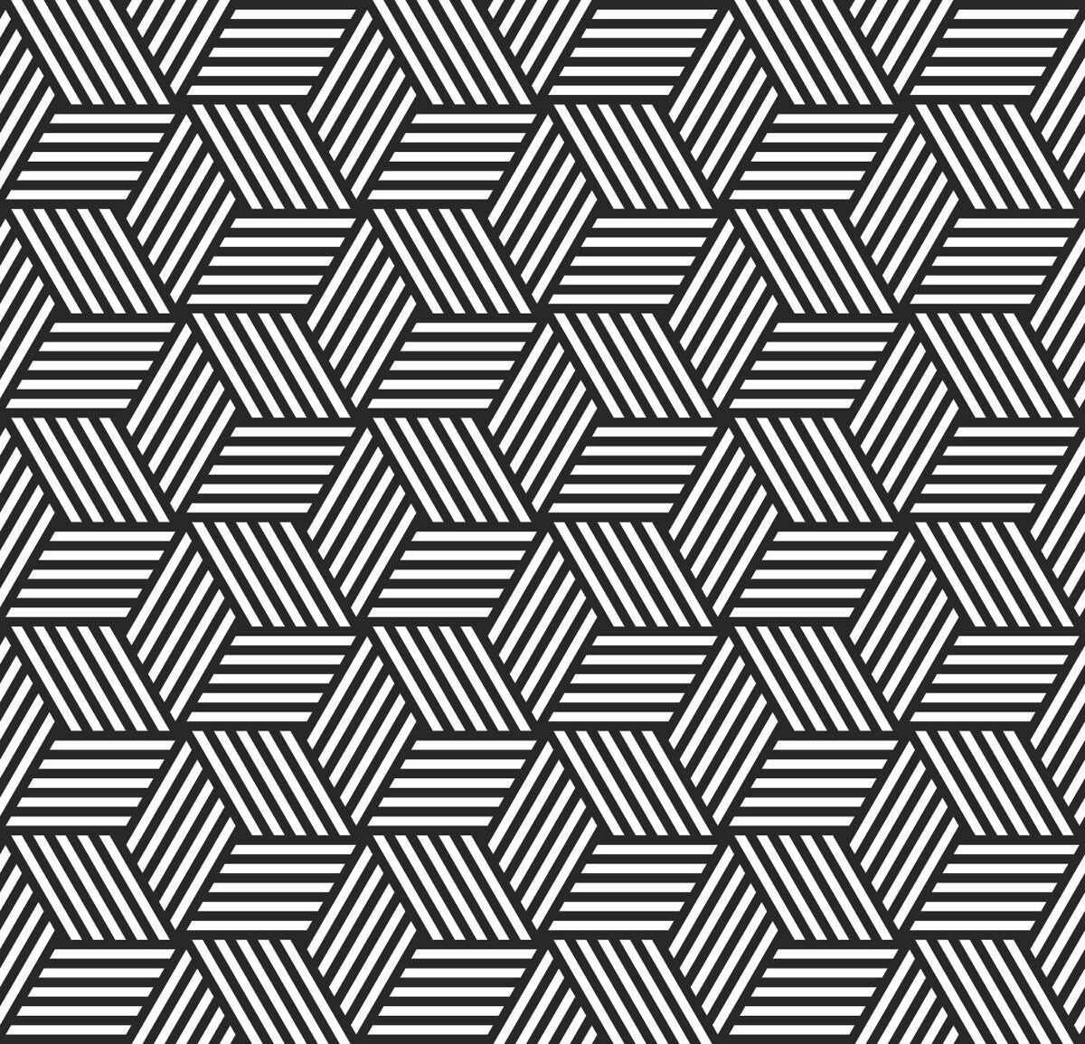 Modern Geometric Cube Illusion Wall Design Print