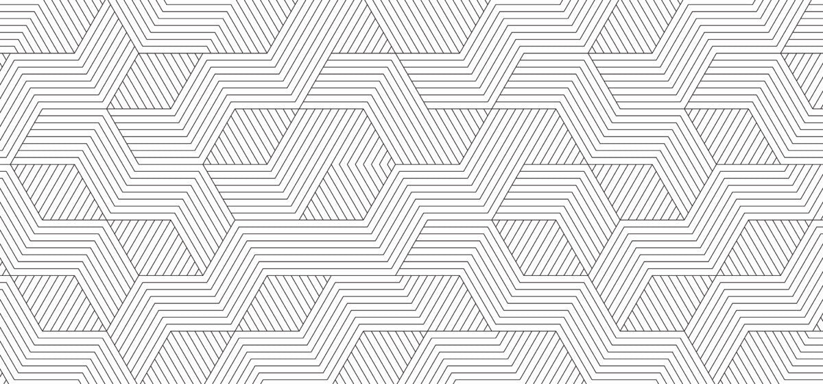 Modern Geometric Hexagon Line Art Pattern