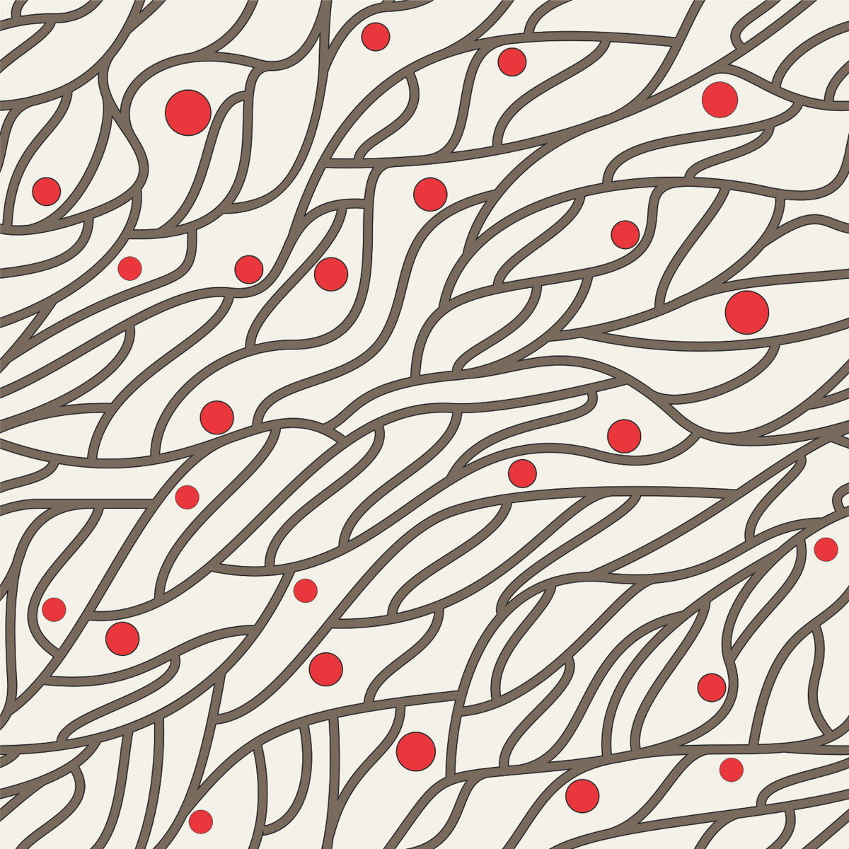 Modern Leaf & Red Accent Stretch Ceiling – Contemporary Artistic Pattern