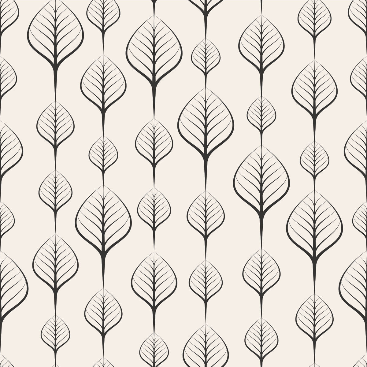 Modern Leaf Silhouette Stretch Ceiling – Minimal Botanical Pattern