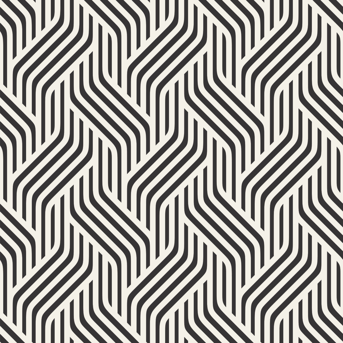 Modern Monochrome Wave Stretch Ceiling – Abstract Geometric Line Design