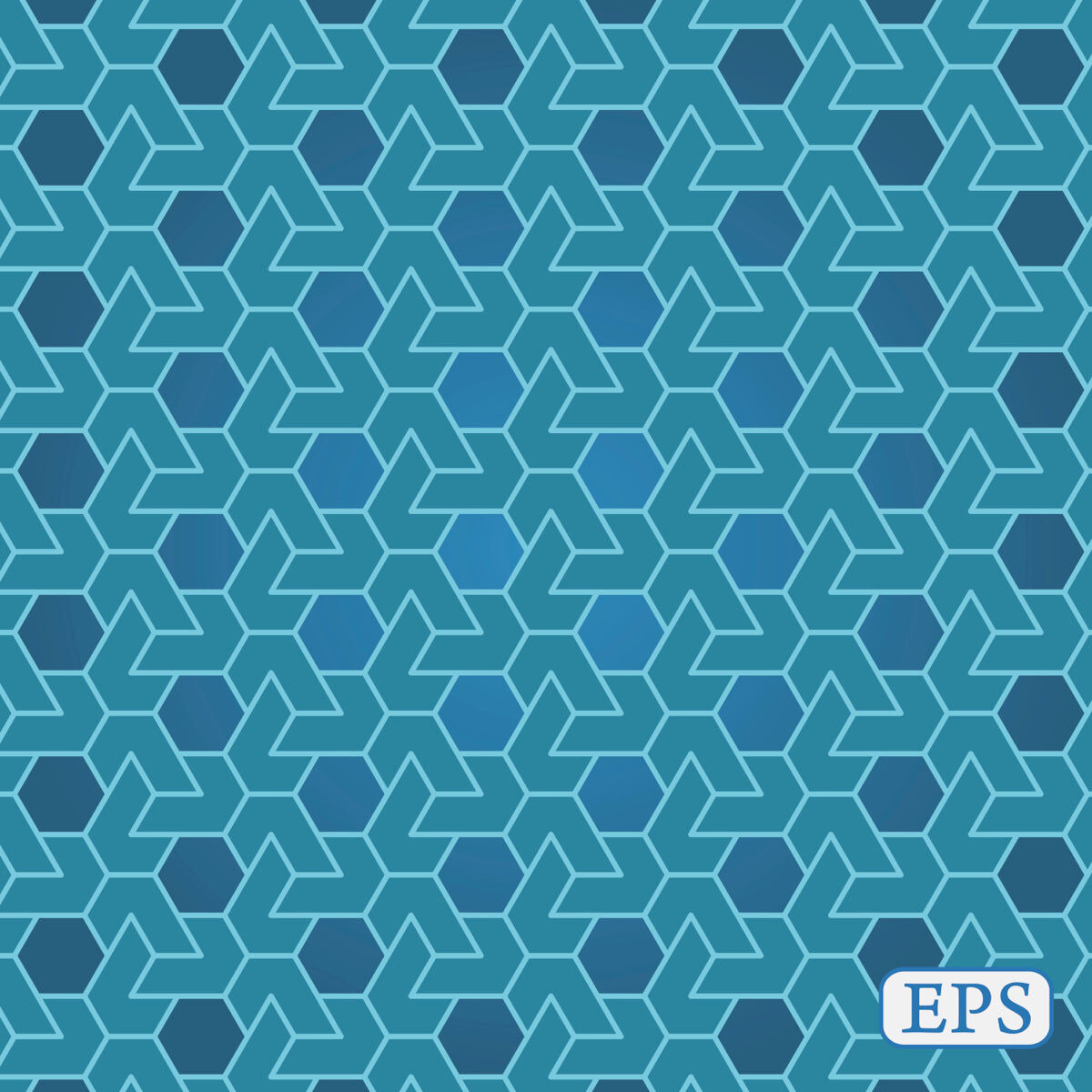 Modern Teal Geometric Stretch Ceiling – Hexagon Arrow Pattern Design