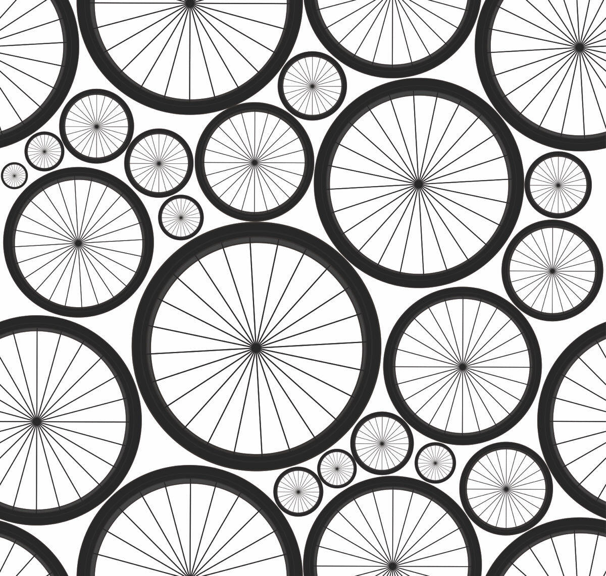 Monochrome Bicycle Wheel Spoke Pattern Art (55)