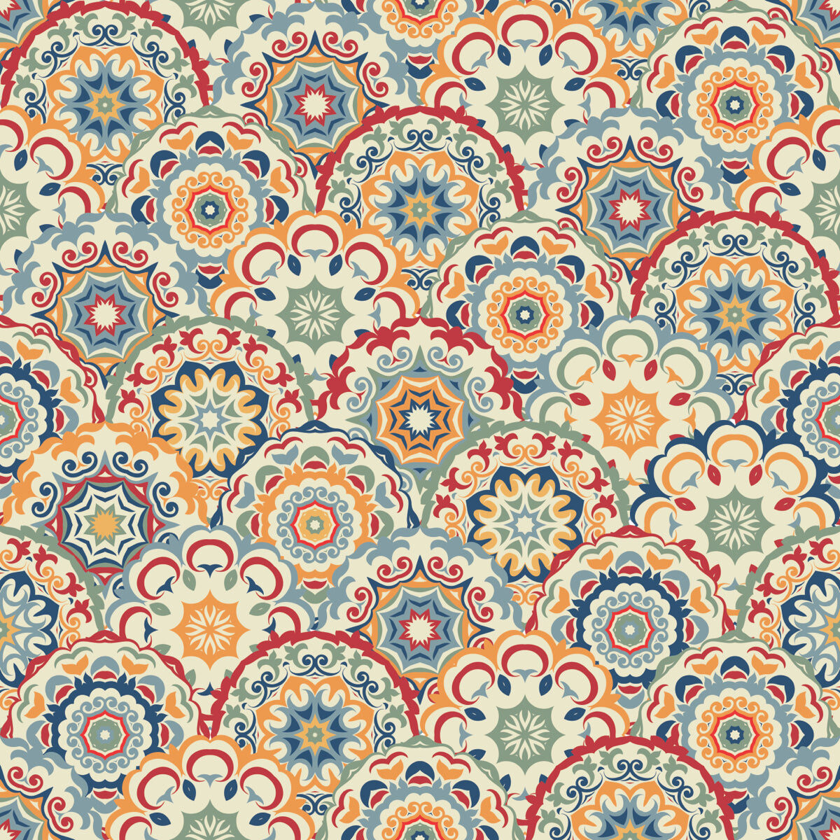 Moroccan-Inspired Mandala Pattern Ceiling Print
