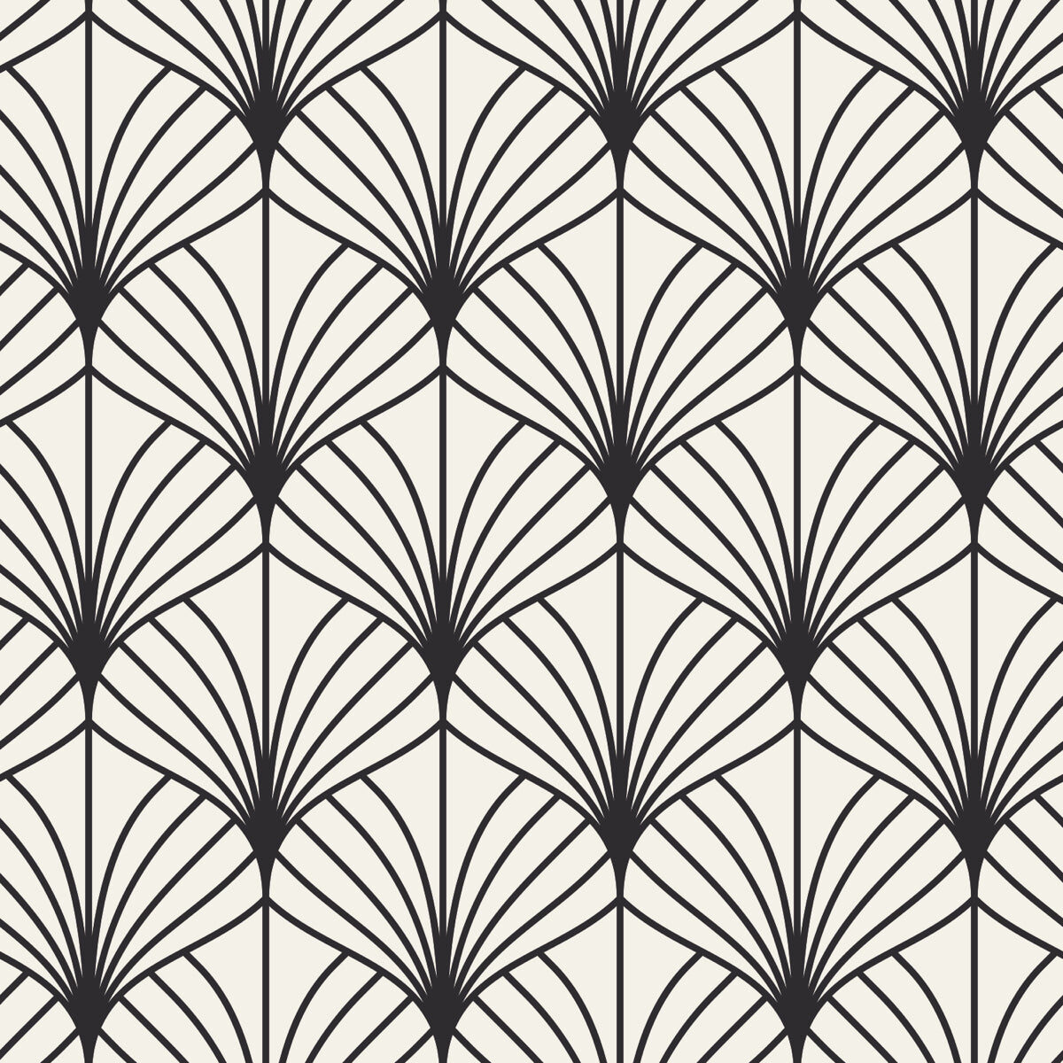 Elegant Art Deco Black & White Geometric Pattern