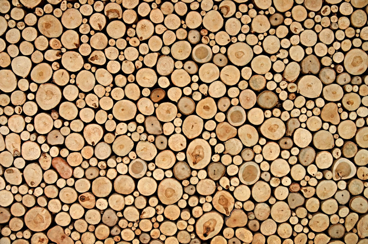 Natural Wood Log Texture Stretch Ceiling Design