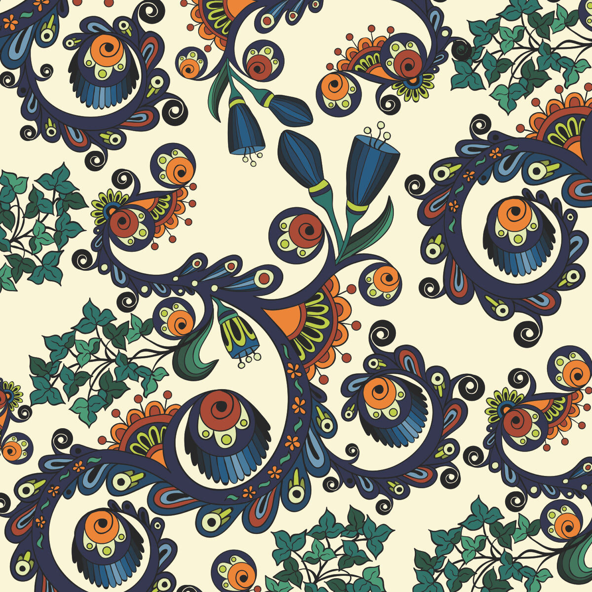 Ornate Floral Motif – Artistic Heritage Pattern