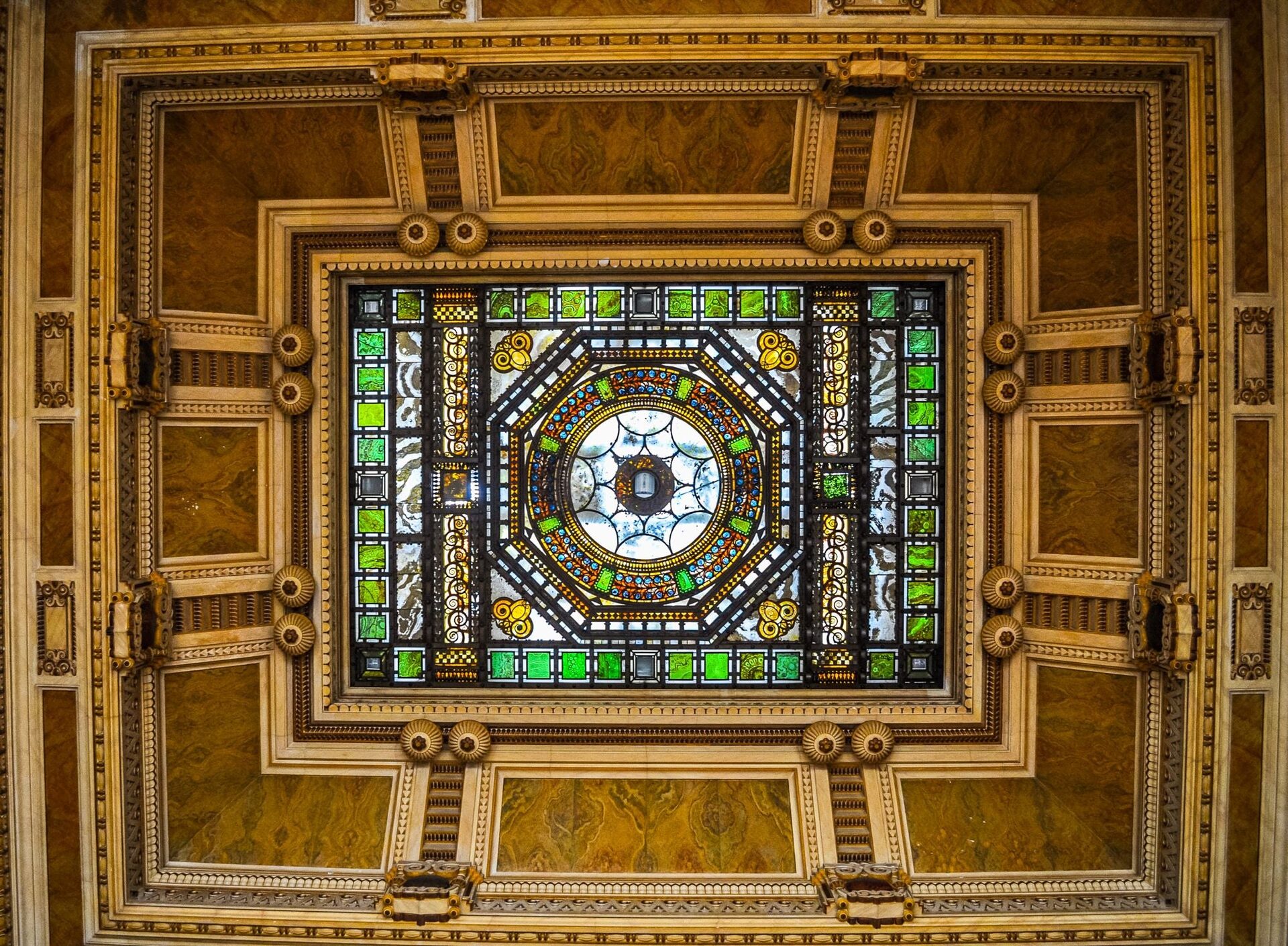 Ornate Stained Glass Ceiling