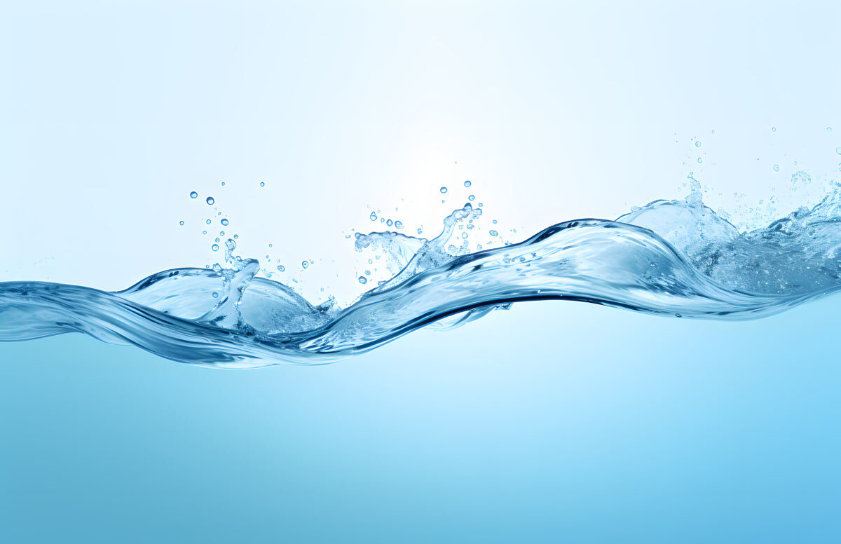 Pure Water Wave Stretch Ceiling – Minimal Aqua Flow Design