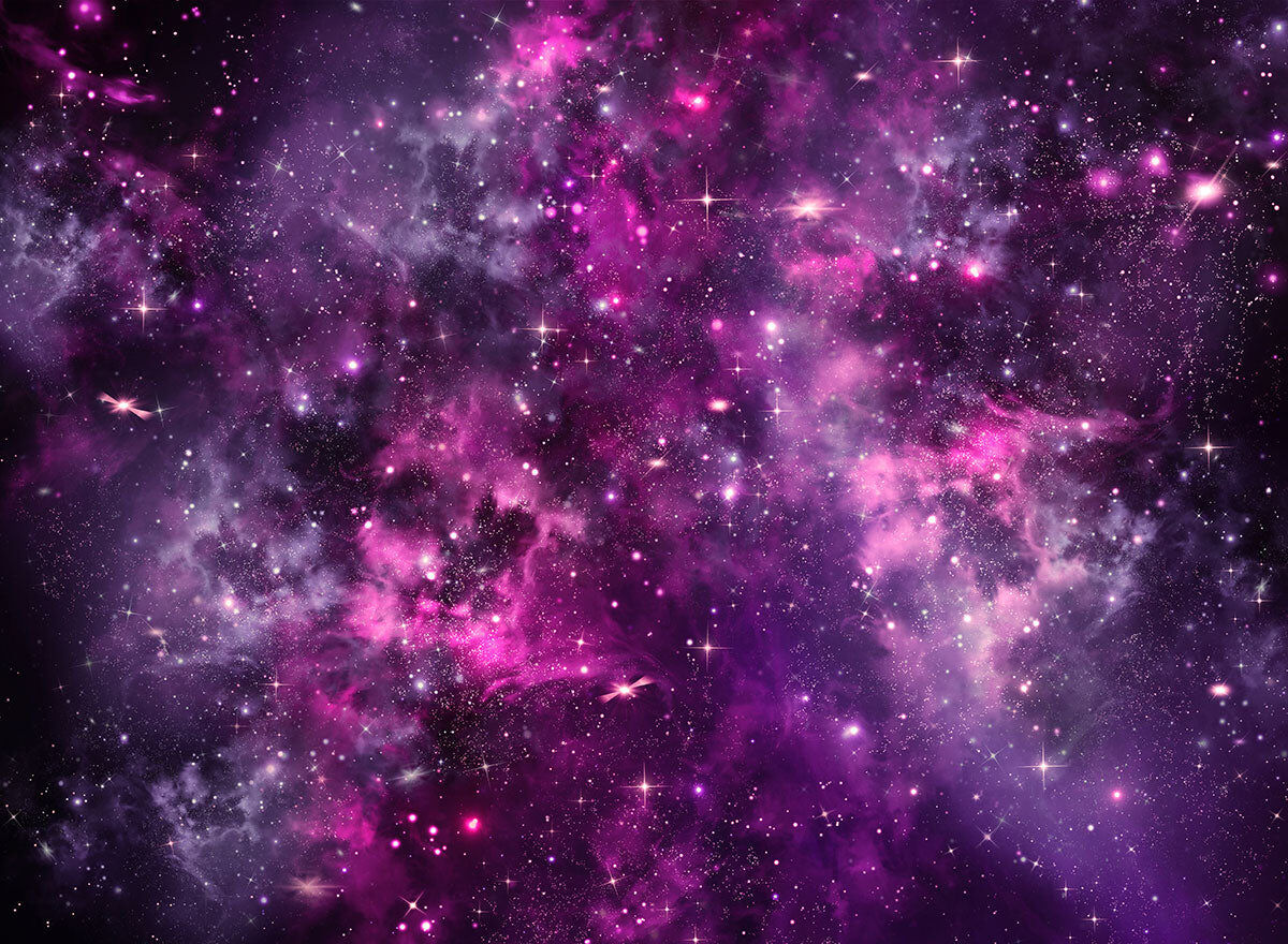 Purple Galaxy Stretch Ceiling – Cosmic Nebula Starfield Design