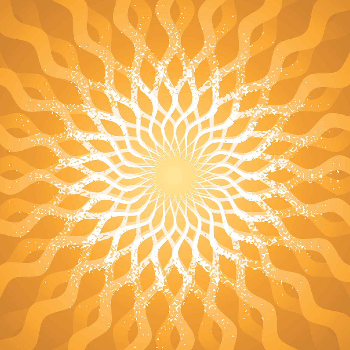 Radiant Abstract Sun Mandala in Orange Tones