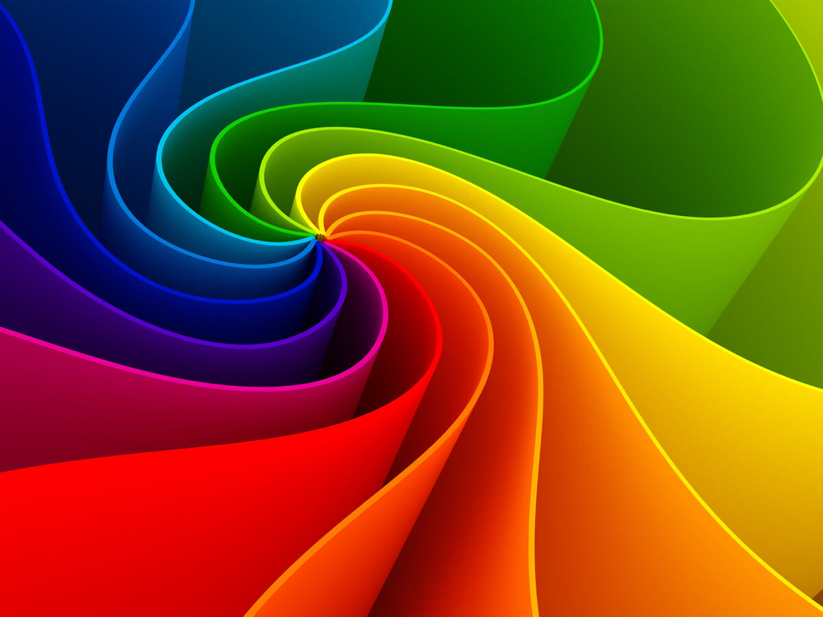 Radiant Spiral Rainbow Abstract Wall Design