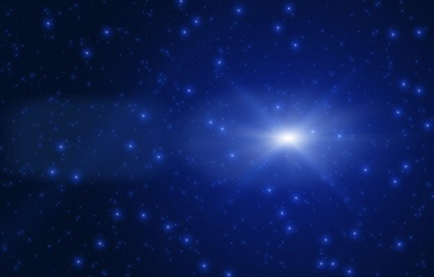 Radiant Starburst Shining in the Deep Blue Space