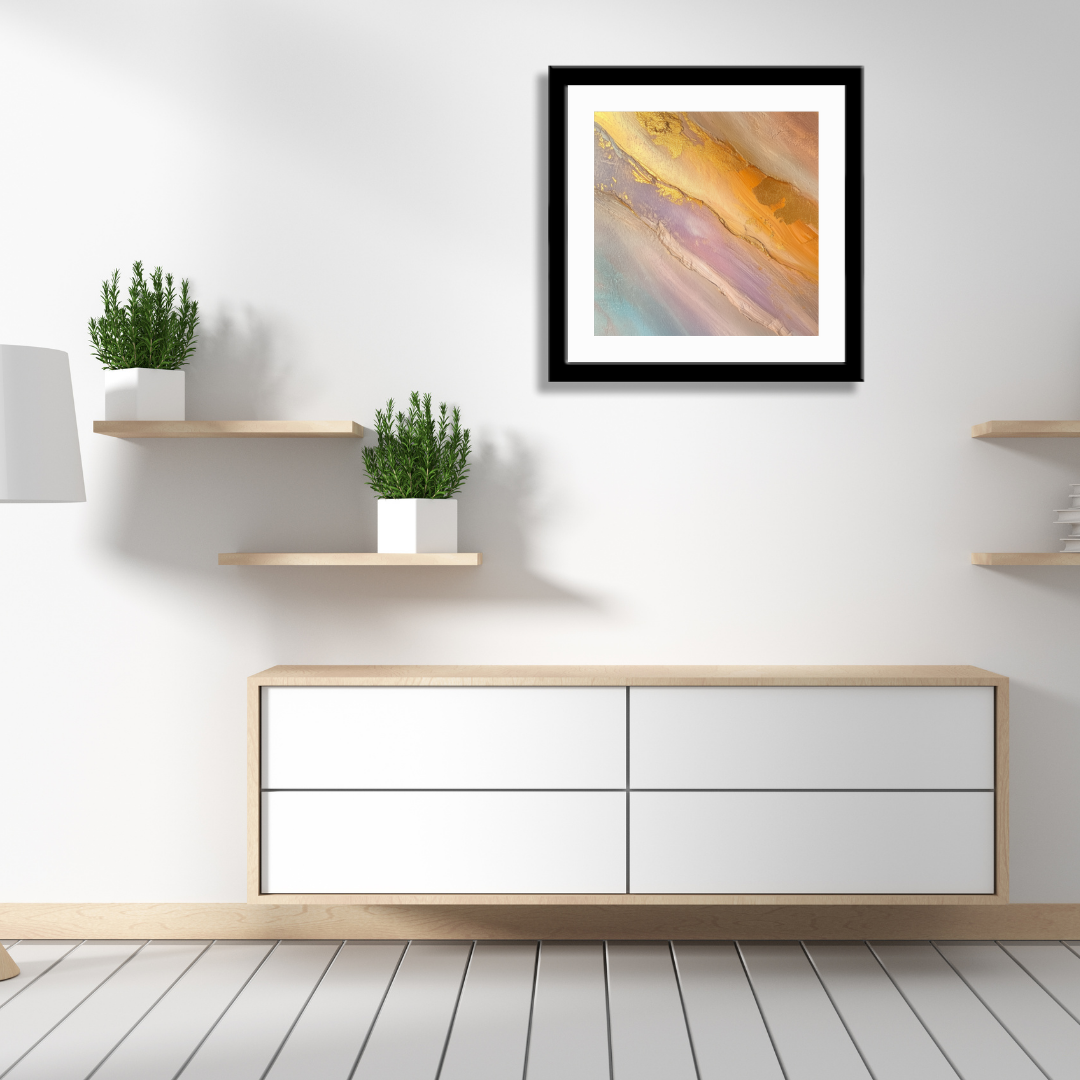 Radiant Veins Abstract Canvas in Gold & Lilac