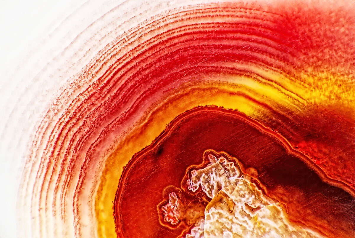 Red Agate Stone Texture Stretch Ceiling – Natural Luxury Mineral Design