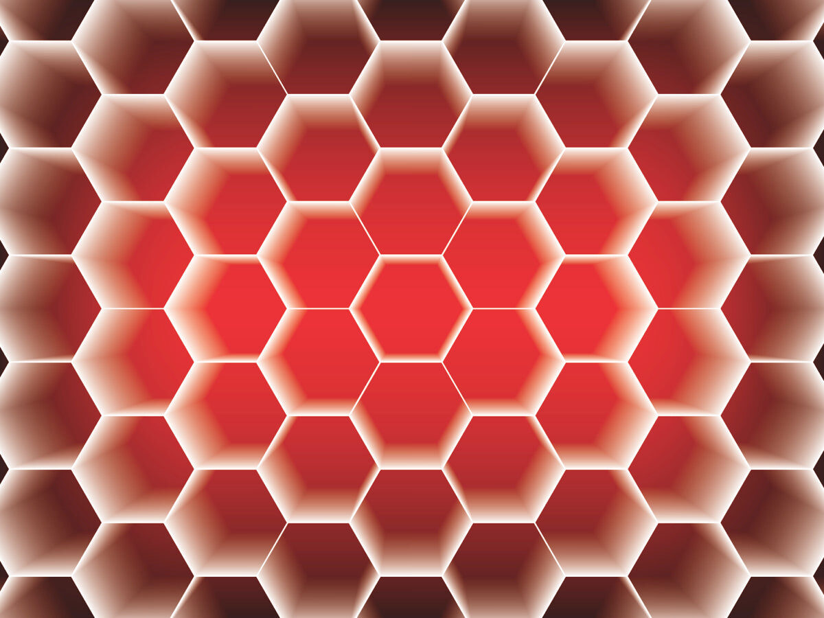 Red Hexa Grid – Modern Geometric Pattern