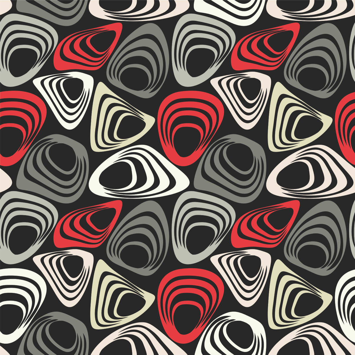 Retro Geometric Wave Stretch Ceiling Design