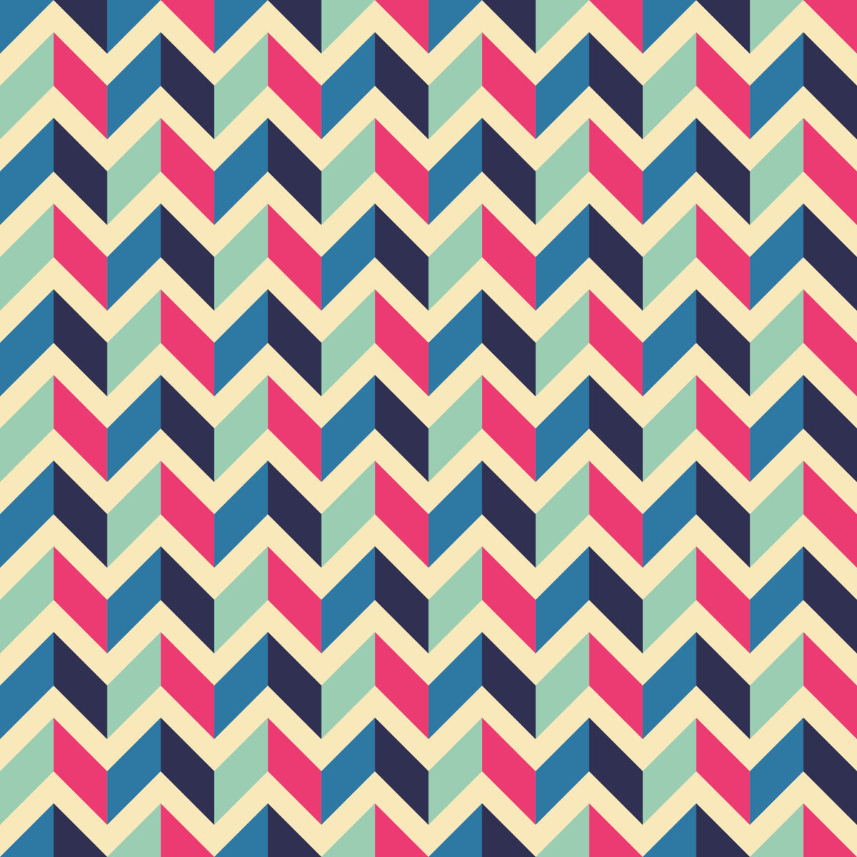 Retro Zigzag Chevron Pattern in Bold Colors