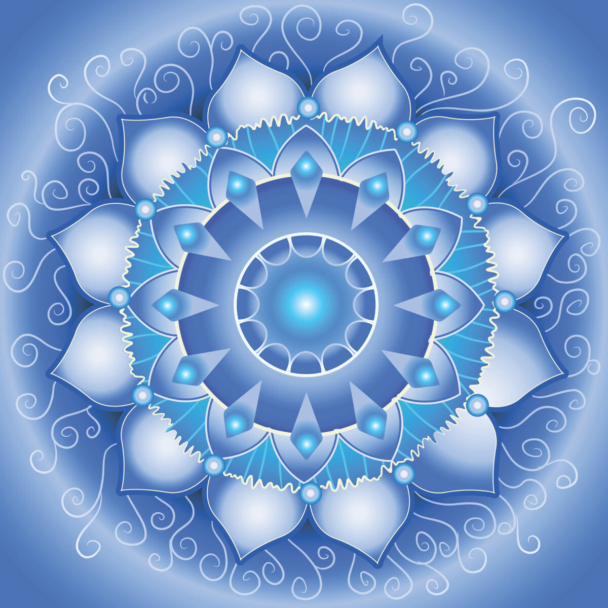Royal Blue Mandala Stretch Ceiling Design