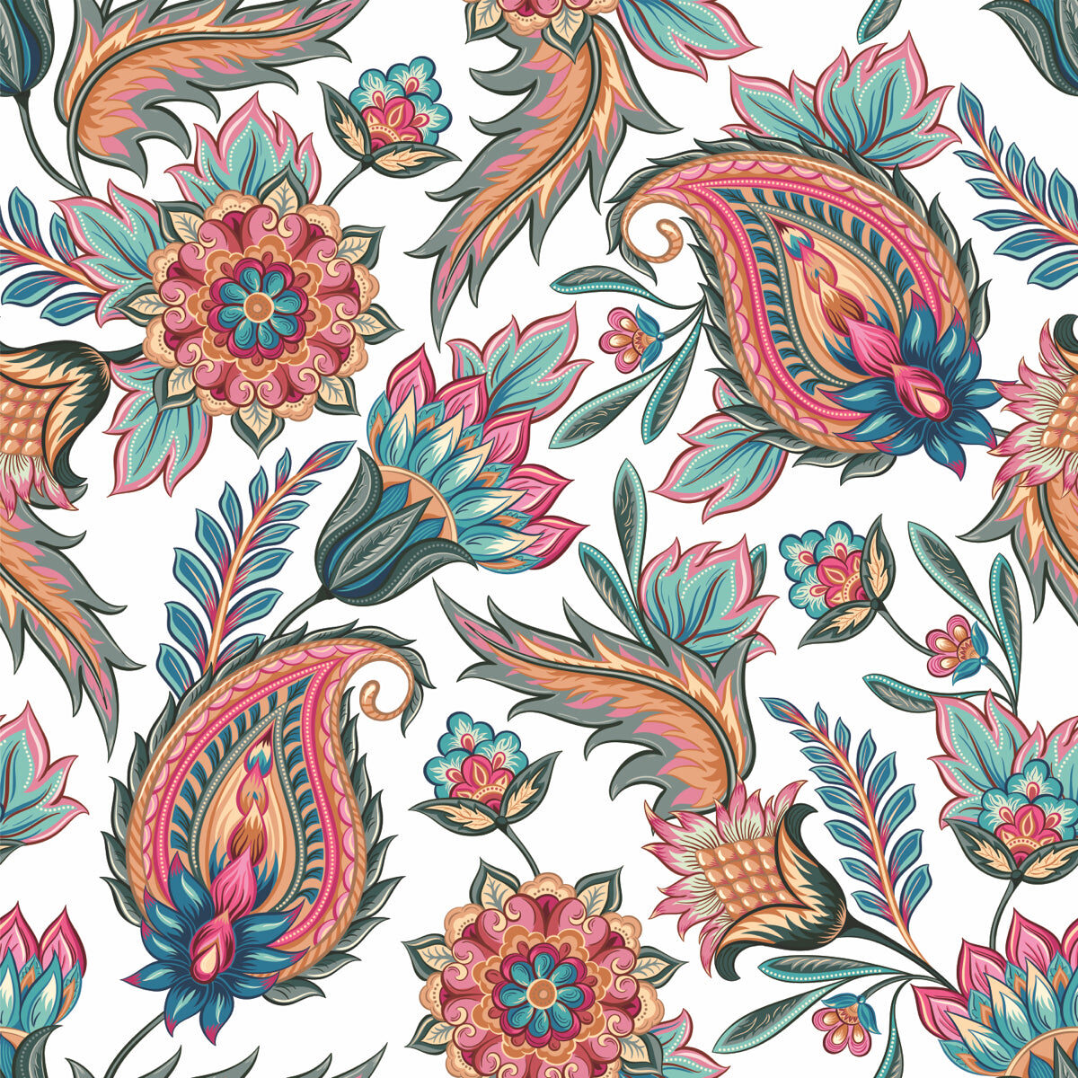 Royal Paisley Floral Stretch Ceiling – Vibrant Ornamental Design