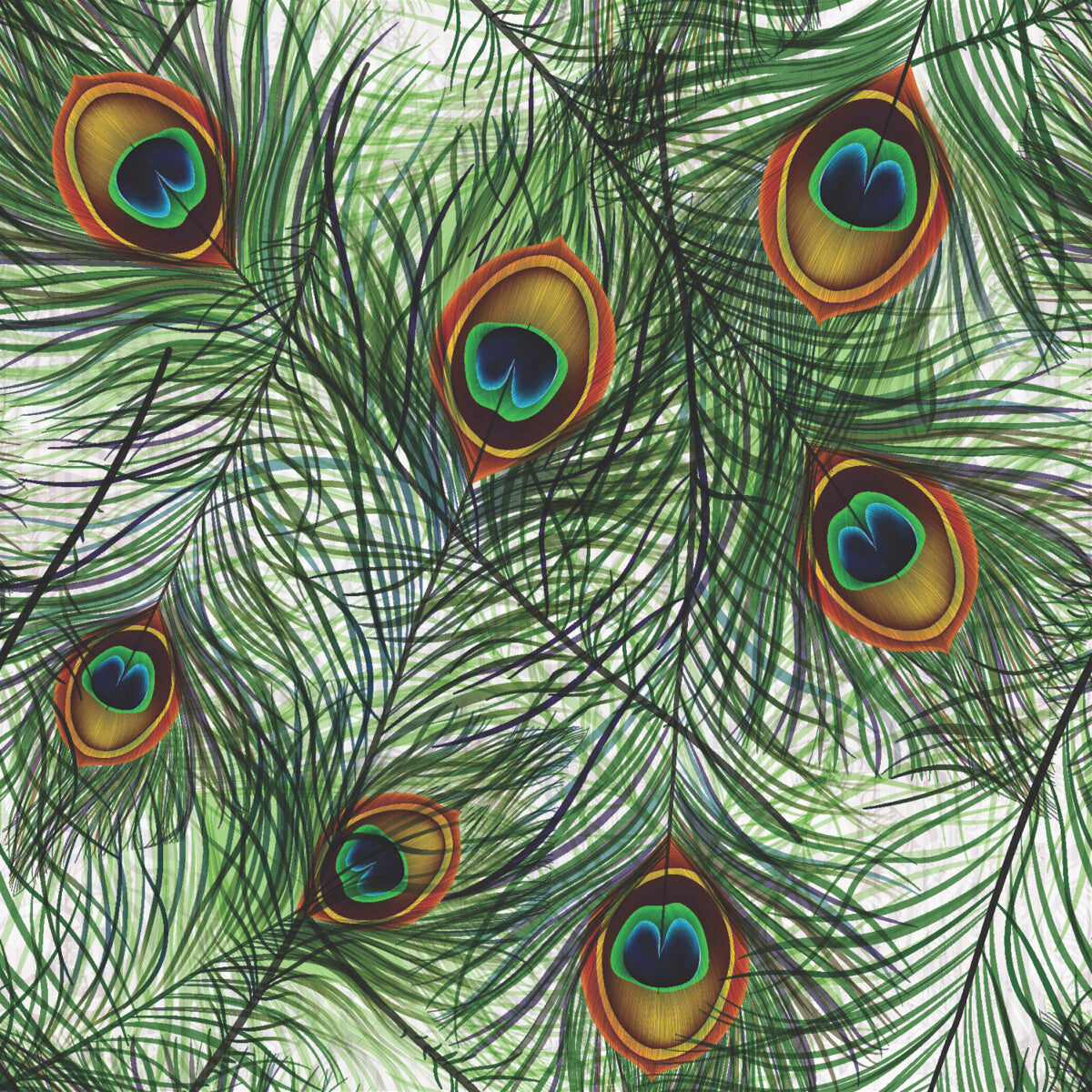 Royal Peacock Feather Stretch Ceiling Design