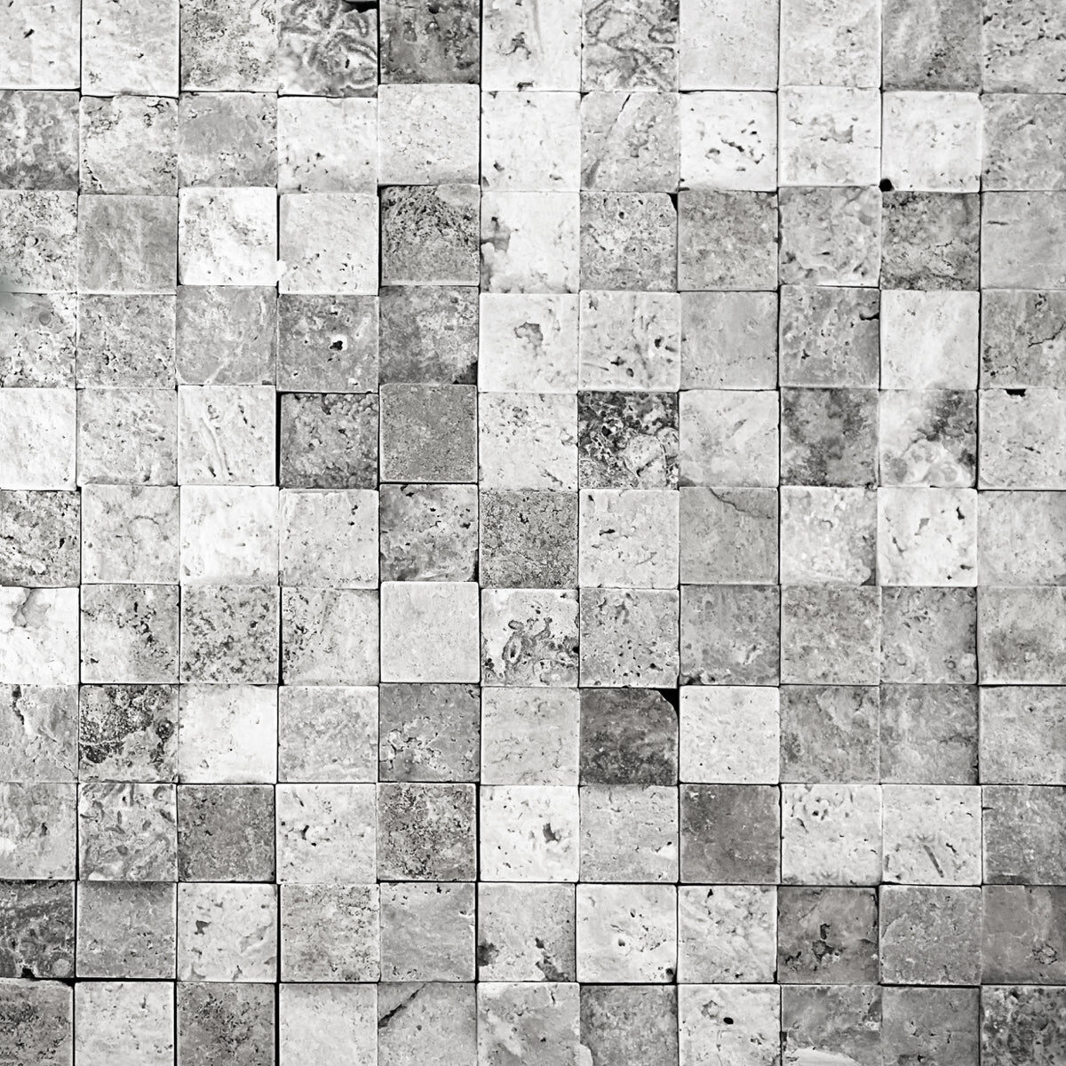 Rustic Grey Stone Mosaic Tile Pattern Design