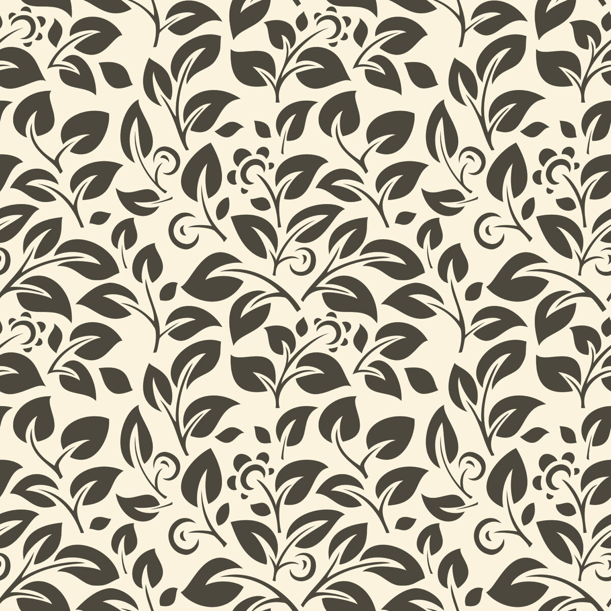 Elegant Beige & Brown Floral Leaf Pattern