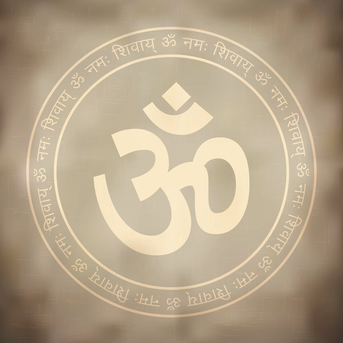 Sacred Om Symbol with Sanskrit Chant Background