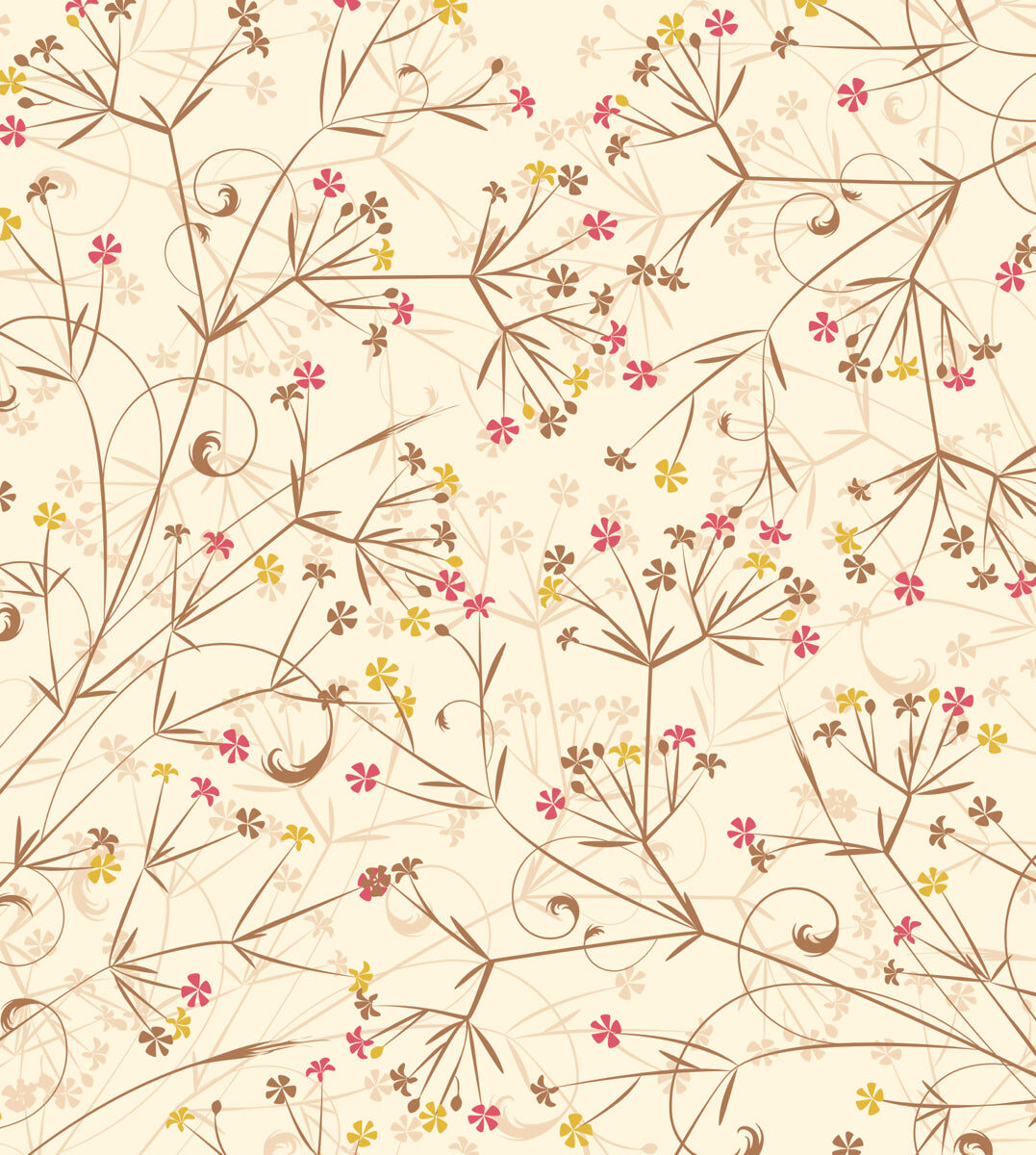 Soft Floral Meadow Stretch Ceiling – Elegant Beige Botanical Design