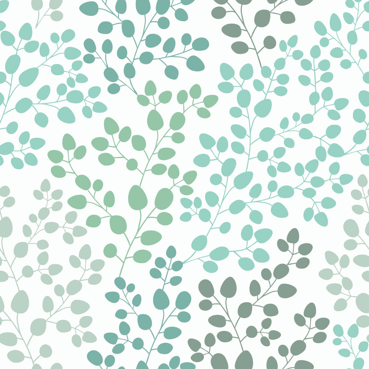 Soft Sage Botanical Stretch Ceiling – Elegant Leaf Pattern
