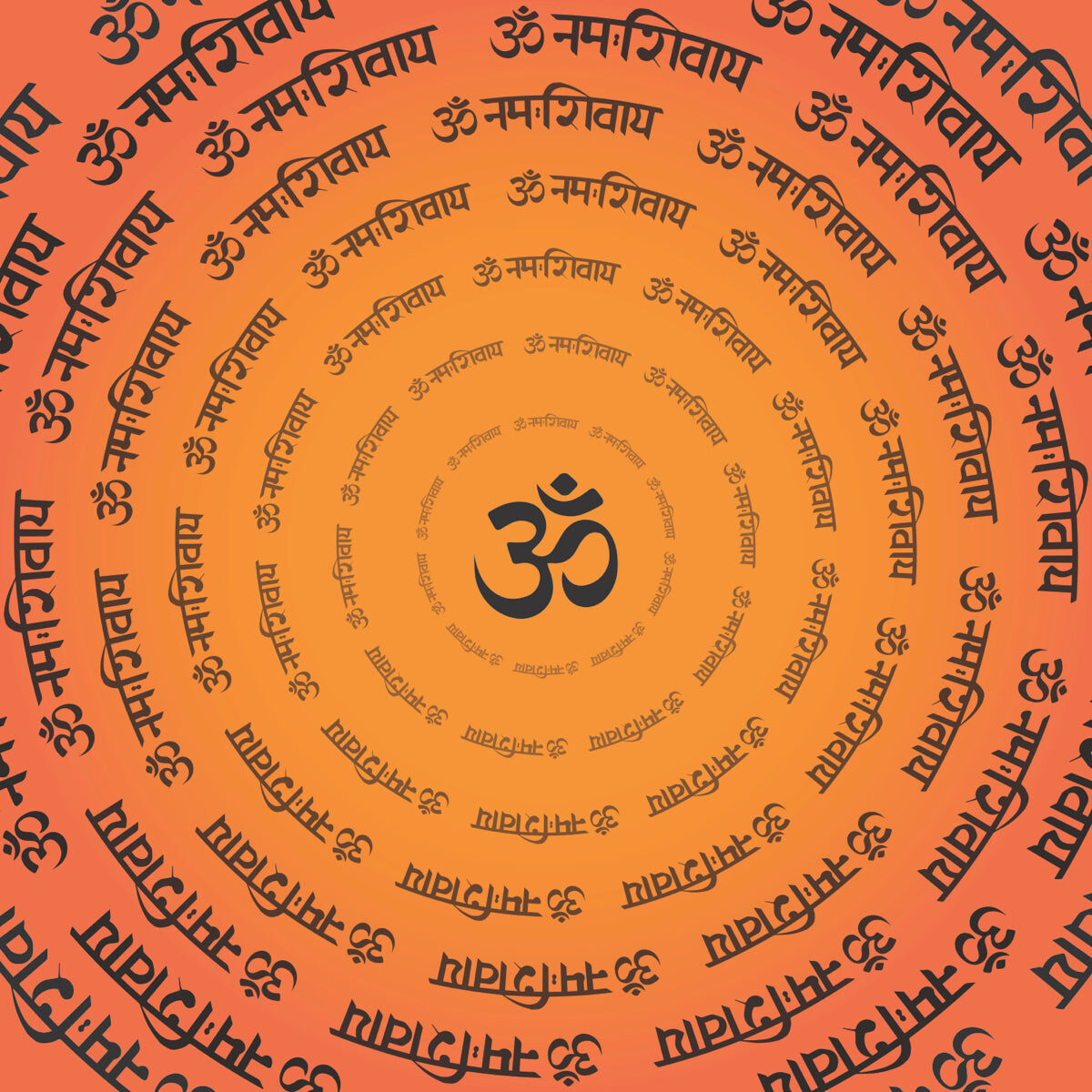 Spiritual Om Namah Shivaya Mantra Spiral Art
