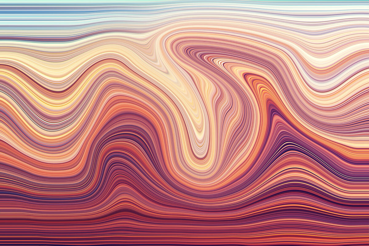 Sunset Flow Abstract Stretch Ceiling – Warm Gradient Wave Design
