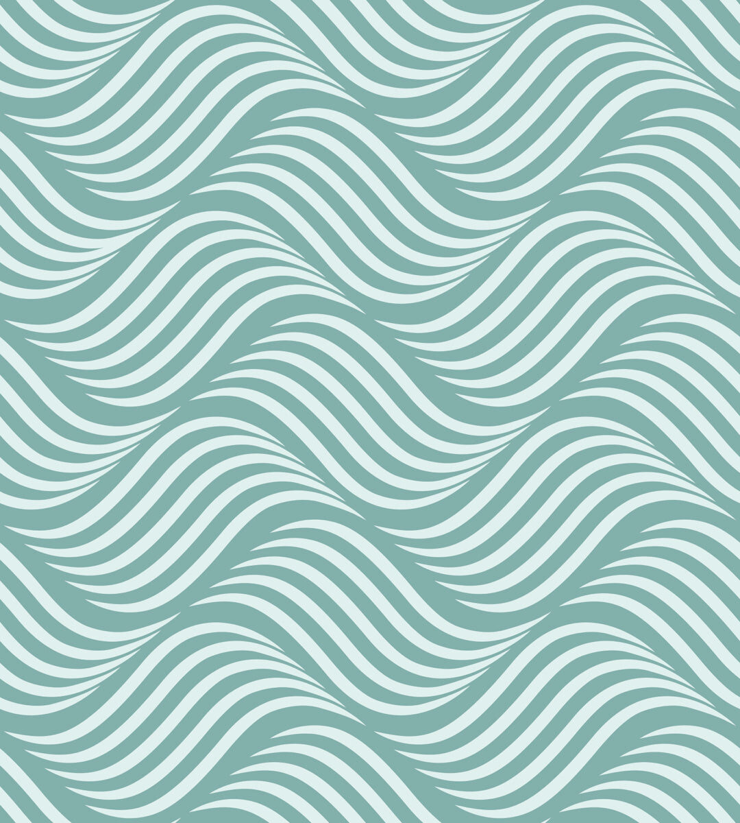 Teal Wavy Striped Pattern for Modern Interiors