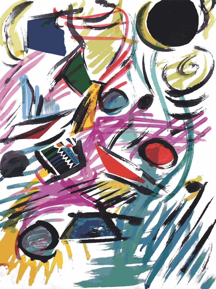 Vibrant Abstract Chaos Wall Art Print