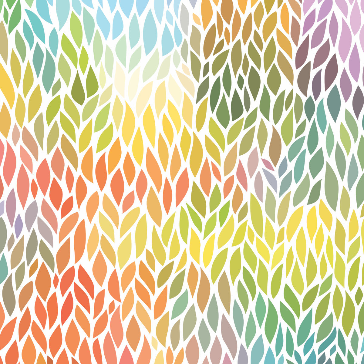 Vibrant Abstract Rainbow Leaf Pattern Art