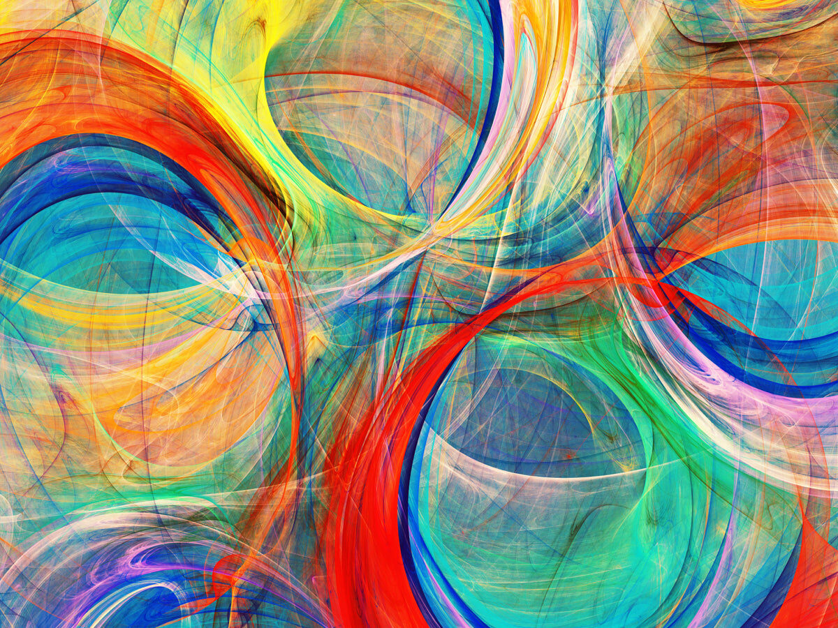 Vibrant Abstract Swirls in Rainbow Colors