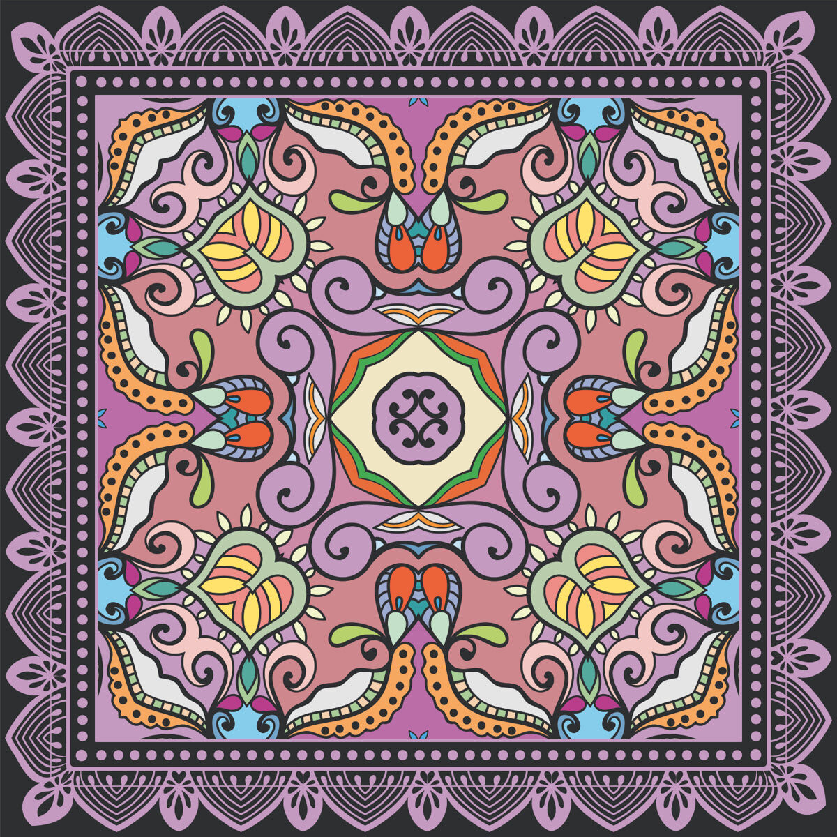 Vibrant Indian Mandala Art Pattern – Boho Decor