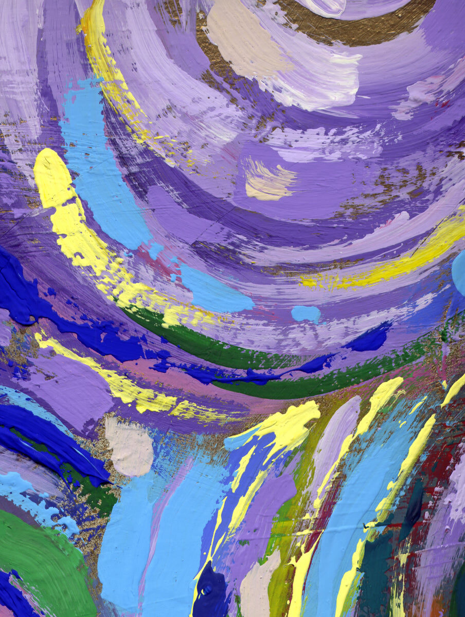 Vibrant Purple Abstract Artistic Stretch Ceiling Design
