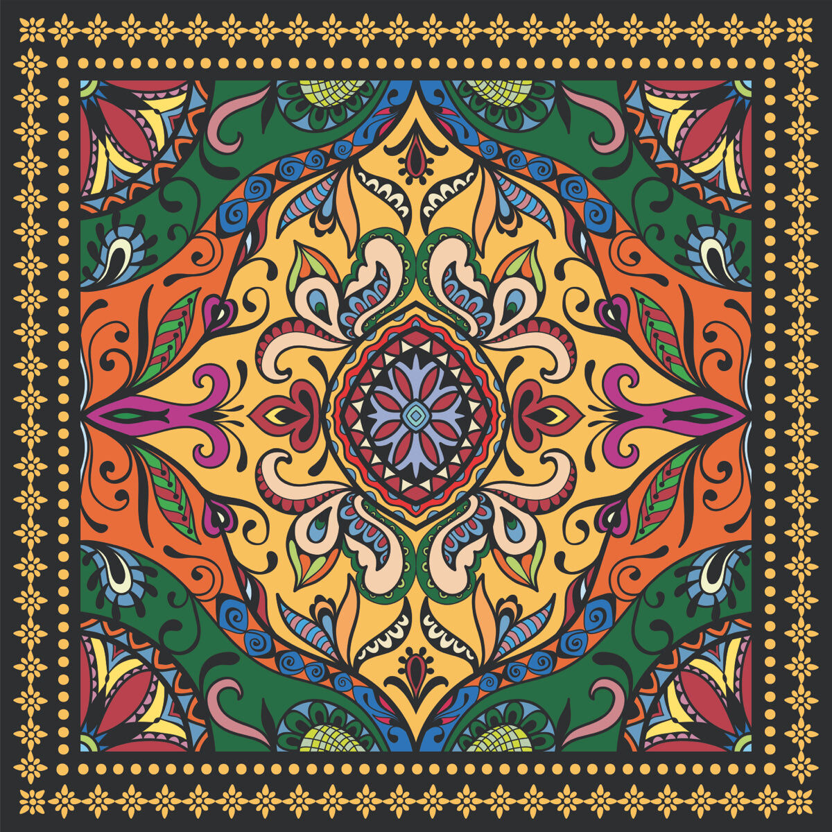Vibrant Traditional Mandala Stretch Ceiling Design