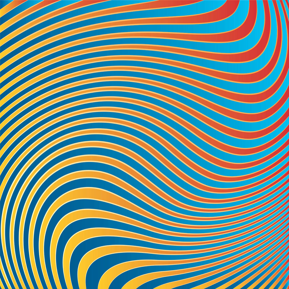 Vibrant Wavy Lines Pattern in Retro Colors