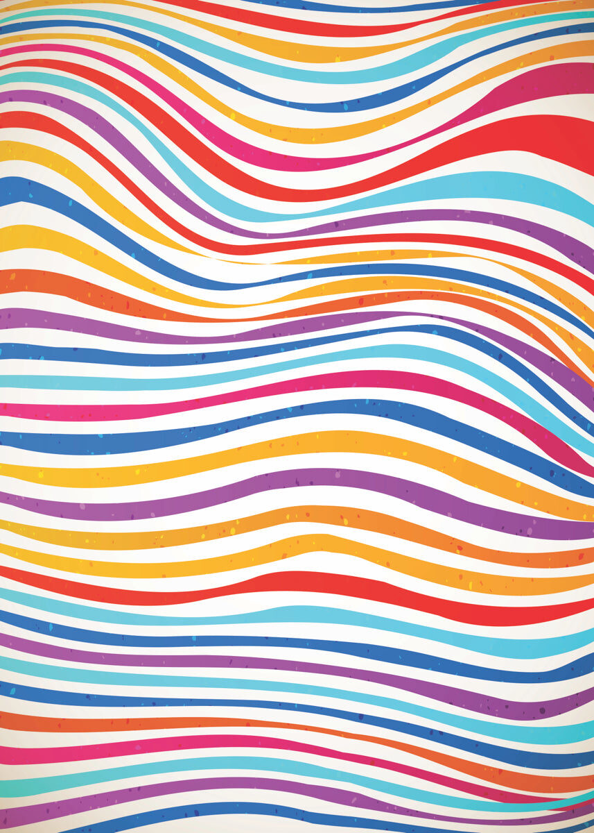 Vibrant Wavy Stripes Abstract Pattern Print
