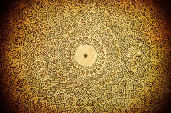 Vintage Mandala Pattern on Aged Paper Texture